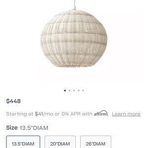 Serena & Lily Cream Accent Decor Pendant